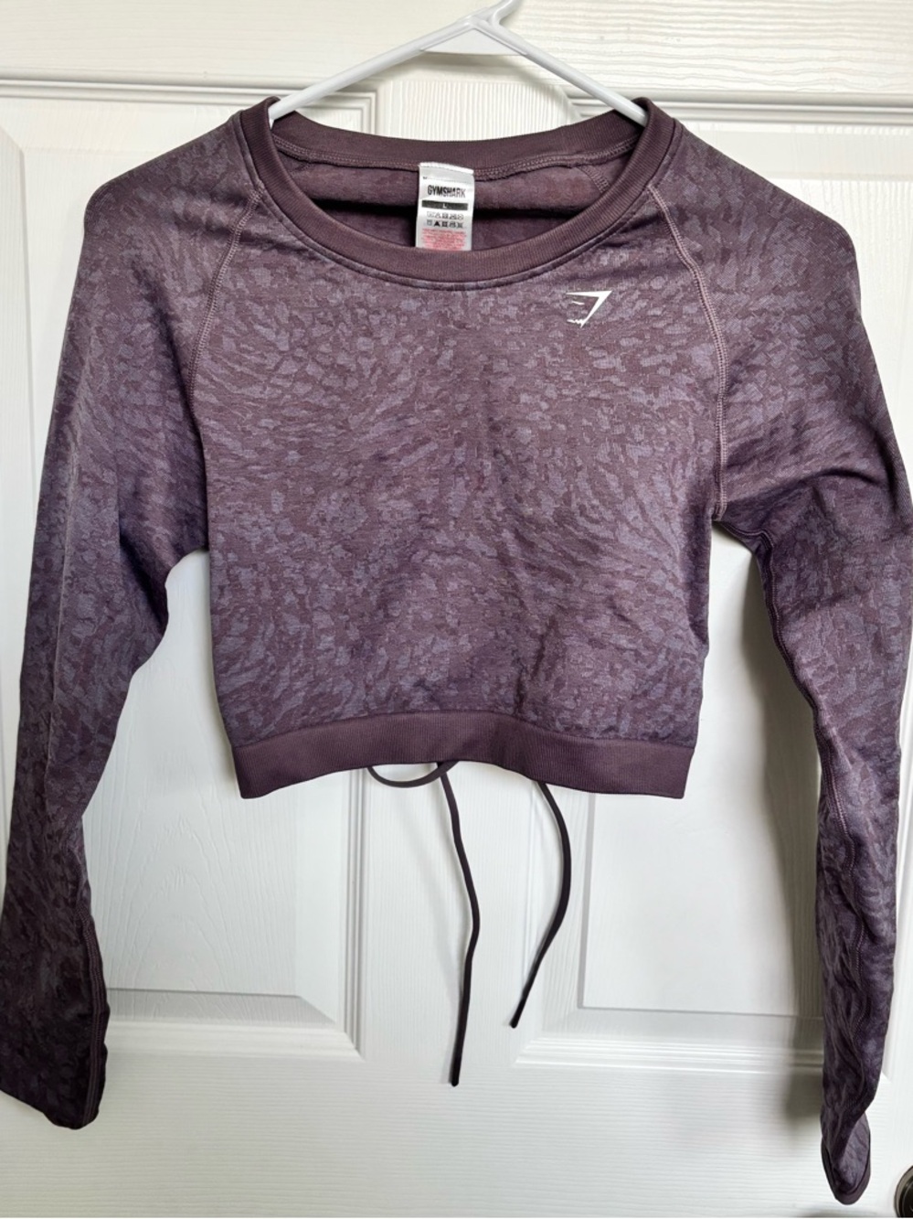 💜Gymshark Open Back Lace-Up Cropped Long Sleeve
